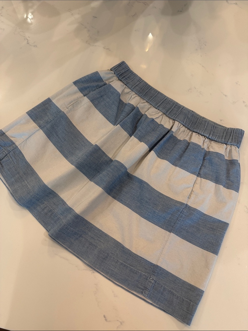 GAP Blue & White Striped Skirt | Size Medium | Pockets | Coastal Style